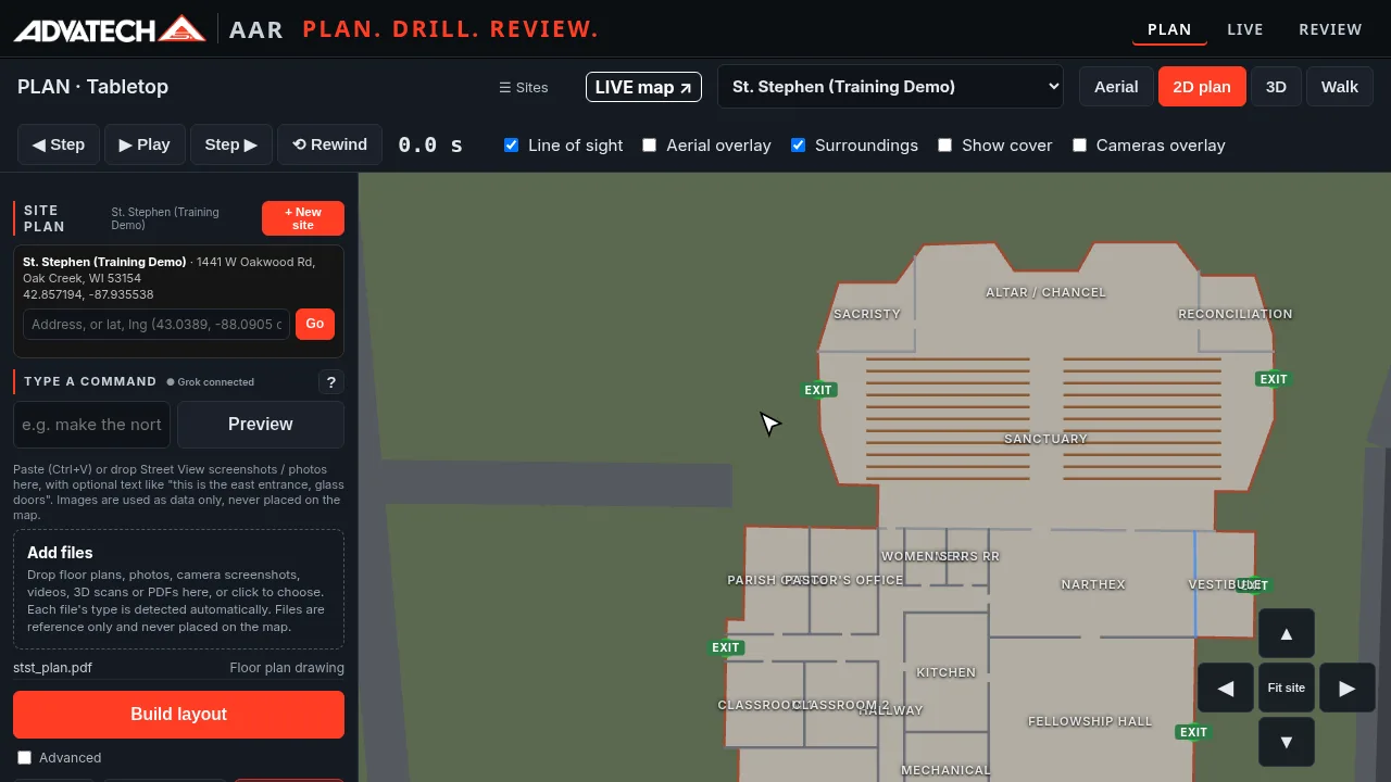 Building layout in 2D